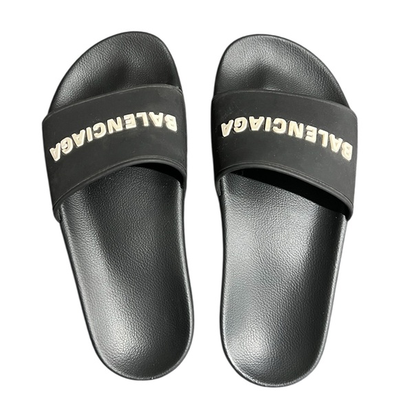 Womens Balenciaga Pool Slides Black Size 6 - Picture 1 of 6